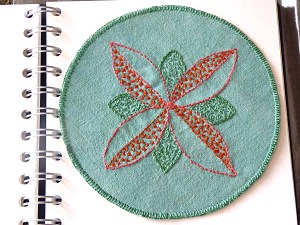 Abstract flower on my own dyed fabric