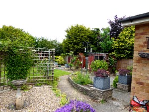 Looking down the garedn from the house 